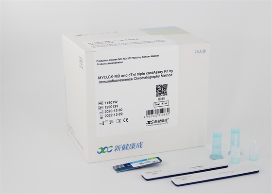 Troponin rápido da determinação de POCT eu testo o ensaio do cartão triplicar-se do MB do jogo 400μLx25 Myo CK